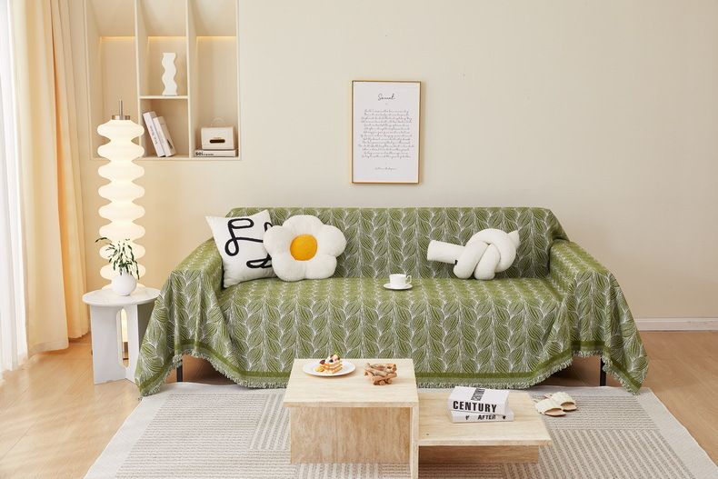 Copridivano in morbida ciniglia - Moderna coperta in maglia per divano a 3 posti, protezione in tessuto elasticizzato antiscivolo, arredamento per la casa in tinta unita_voghion.com