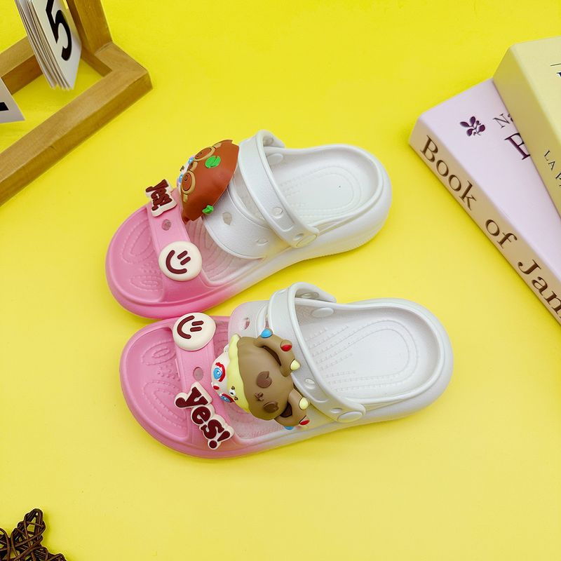 Mode Cartoon Bubble Mart Eltern-Kind-Hausschuhe Neue vielseitige flache Jungen Mädchen rutschfeste Sandalen mit weicher Sohle_voghion.com