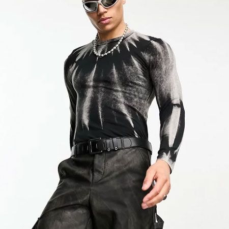 Herrenbekleidung große Größen Herrenbekleidung bedrucktes Langarm-T-Shirt Fitnesskleidung Herren vielseitiges elastisches Unterhemd Herren_voghion.com