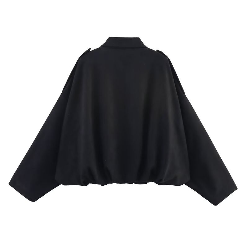 Women's Clothing Fashion Bomber Jacket With Batwing Sleeves - Stylish Zip-Up Casual Top For Spring (Multiple Colors & Sizes)_voghion.com