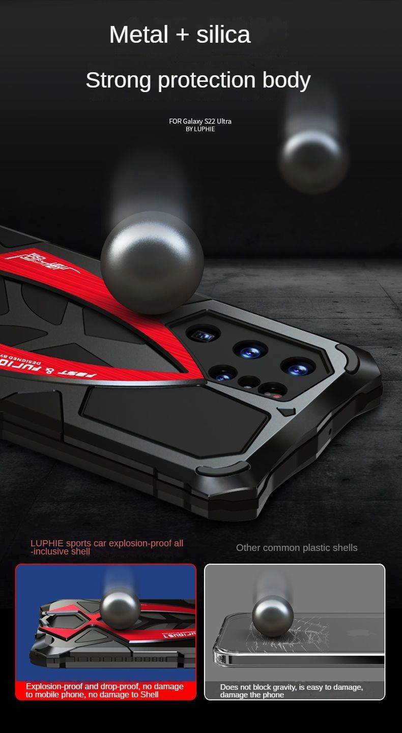S23Ultra Rugged Metal Frame Phone Case - Silicone Lens Guard, Full-Body Drop Protection, Sport-Ready, Crash-Resistant Design for Ultimate Durability_voghion.com