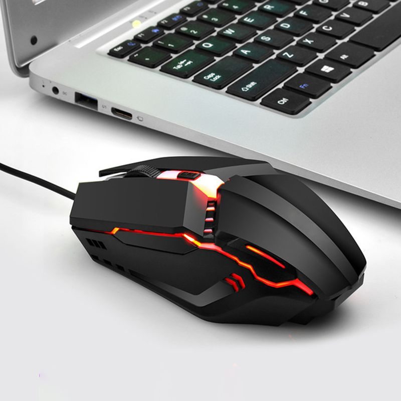 Interfaz USB luminosa ergonómica M11 agarre cómodo alta sensibilidad DPI ajustable 4 botones ordenador juegos por cable_voghion.com