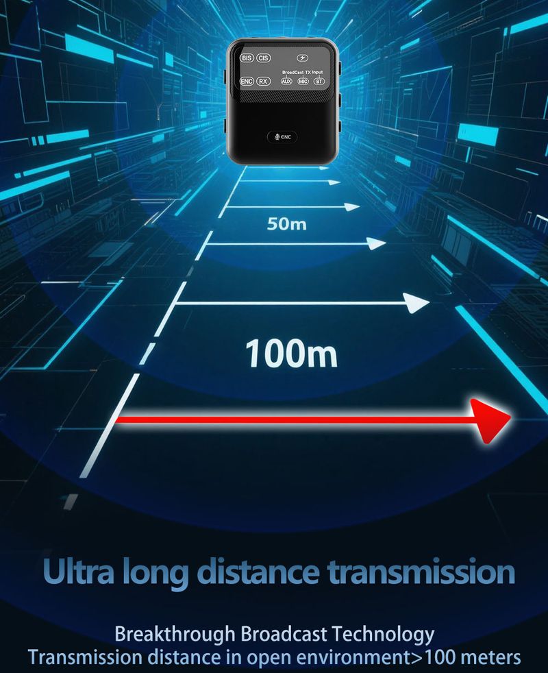 Auracast Audio LE AUDIO 150m Distance Bluetooth Broadcast One-to-Many Open System_voghion.com