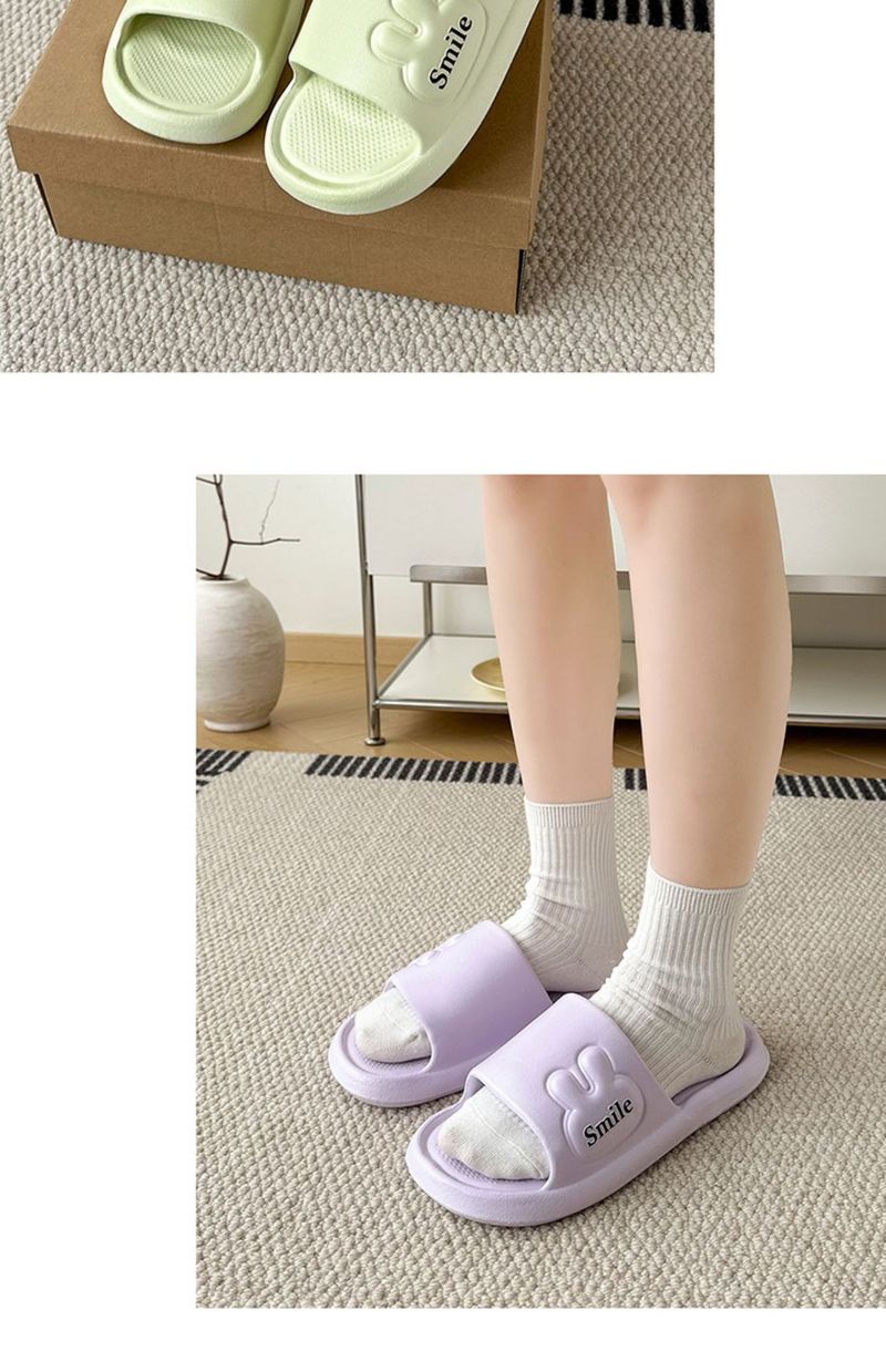 Cartoon-Paar-Hausschuhe – Atmungsaktive EVA-Sandalen mit rutschfester Sohle, weiche Hausschuhe für Männer und Frauen (Optionen mit Bären- und Volltonfarbe)_voghion.com