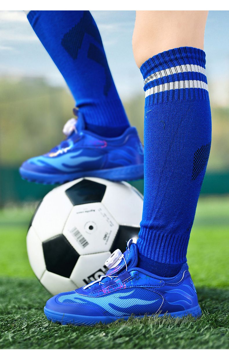 Scarpe da calcio con bottoni rotanti, in rete, senza lacci, per ragazzi e ragazze, per allenamento, scarpe sportive con unghie rotte_voghion.com
