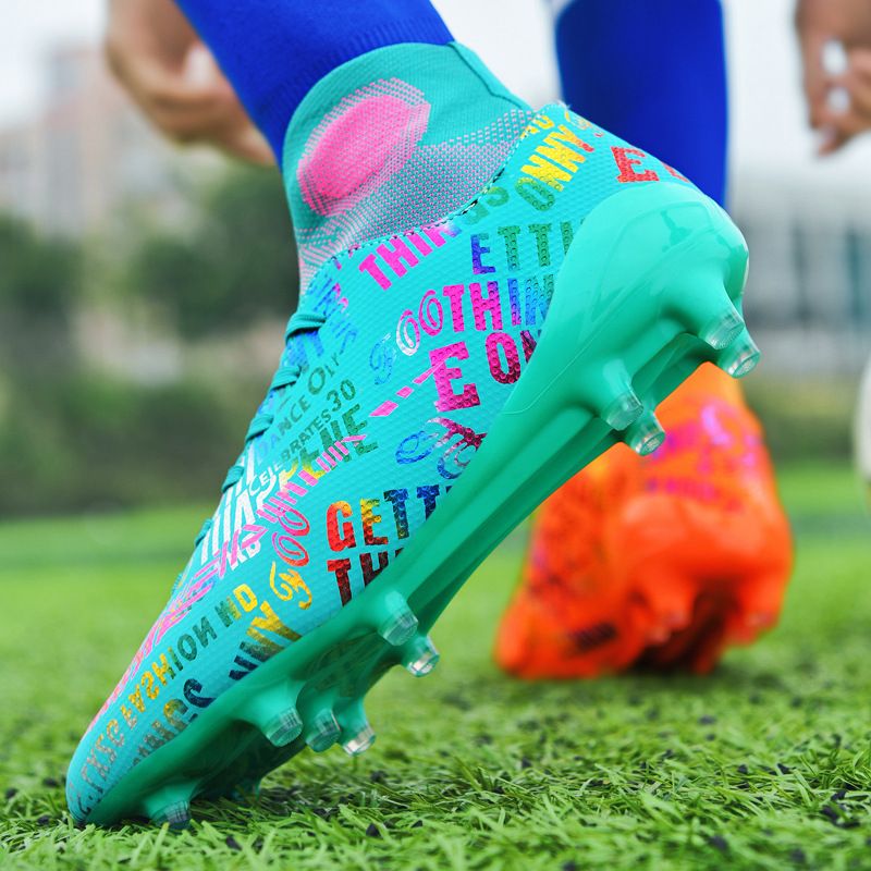 New Men's High-Top Students AG Studs Training For Children Artificial Turf Soccer Shoes_voghion.com