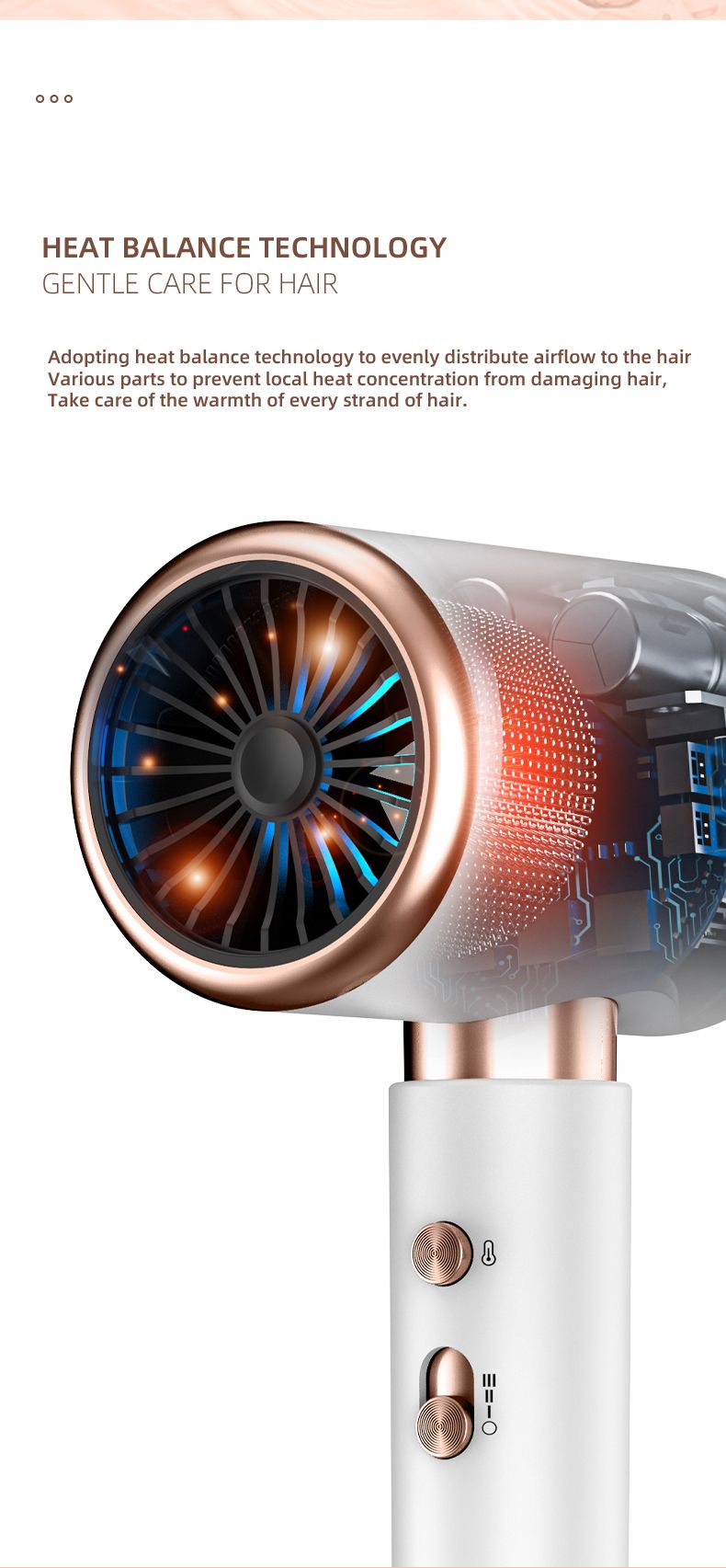 Hair Dryer, High-Speed Electric Turbine Airflow, Low Noise, Constant Temperature And Quick Drying, Suitable For Home Salons._voghion.com