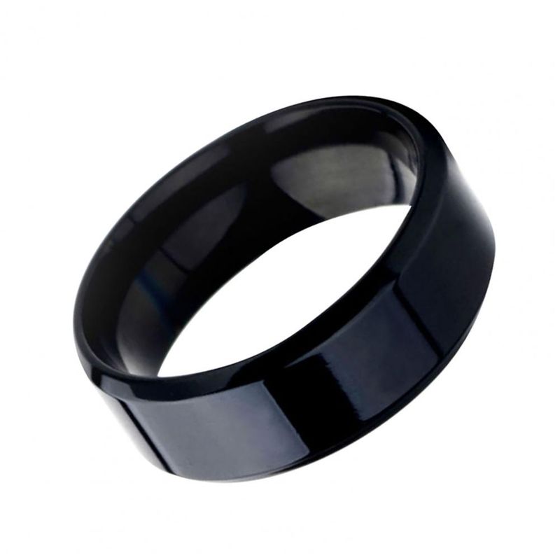 Vendita calda Uomo Argento Nero Acciaio Inossidabile Classico Colore Solido Metallo Bianco Matrimonio Fidanzamento Per Uomo Gioielli Anello Fascia_voghion.com