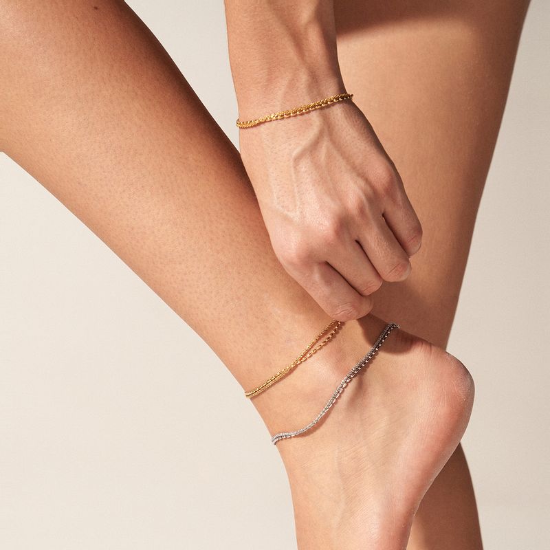 Set di gioielli da donna con catena a doppio strato di perline, collana, bracciale e cavigliera minimalisti in acciaio inossidabile, maglia leggera di lusso con perle di riso geometriche e fiori_voghion.com