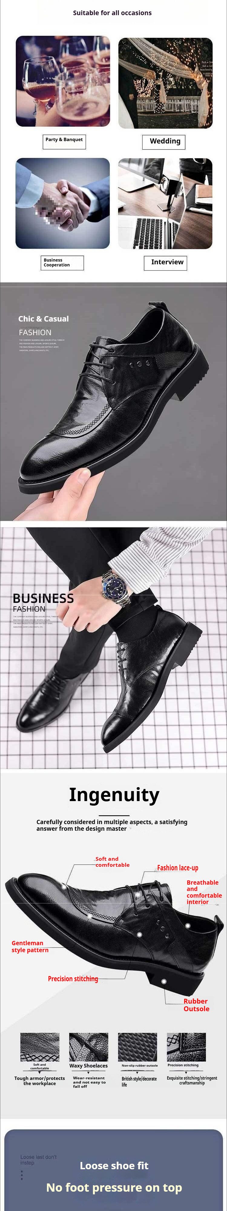 Lederschuhe für Herren: Business-Formal, Casual, Arbeitskleidung im koreanischen Stil, Bräutigam im britischen Stil, Trauzeuge, Hochzeitslederschuhe_voghion.com