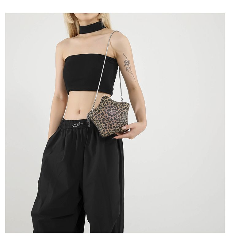 2024 Autumn/Winter Women's Crossbody Halloween Fun Leopard Pattern Pressed Shell Single Shoulder Chain Bag_voghion.com
