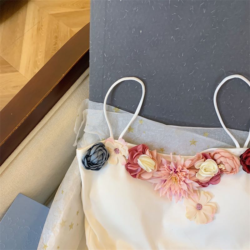 Dianruo 6342 Canotta estiva con scollo quadrato Sweet & Chic – Canotta floreale con lacci per donna (S-L)_voghion.com