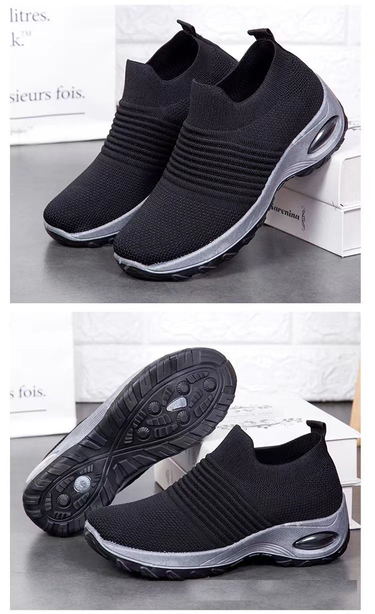 Scarpe da ginnastica con cuscino d'aria, da ballo, casual, slip-on, da donna, taglie forti_voghion.com
