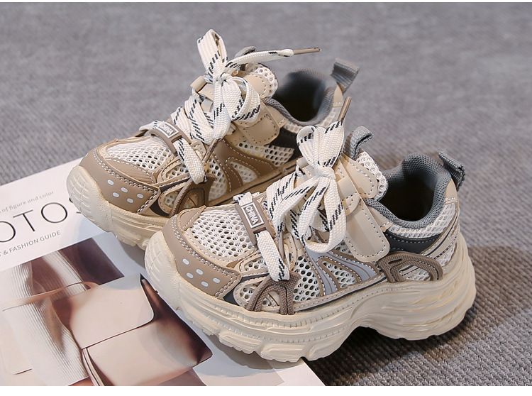 Kinderschuhe Frühling und Sommer Neue Mädchen Dünne Atmungsaktive Sportschuhe Jungen Mittlere und Große Kinder Papa Studentenschuhe Trend_voghion.com