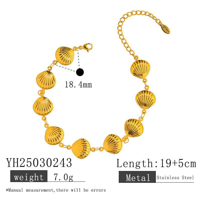 Marine Bracelet - Titanium Steel Shell & 18K Gold Plated Adjustable Bracelet (Saltwater Proof, No Fade)_voghion.com