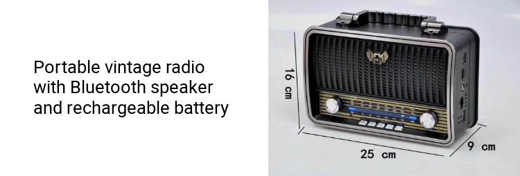 KEMAI AM FM Retro-Radio, tragbares Vintage-Kurzwellenradio mit Bluetooth-Lautsprecher, wiederaufladbarer Akku, USB-Disk-AUX-Eingang, TF-Karte als Geschenk für Zuhause oder_voghion.com