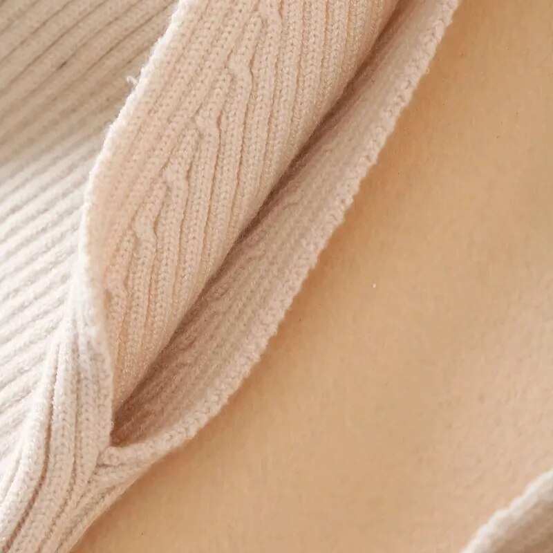 Maglione lavorato a maglia a maniche lunghe a collo alto da donna Casual Pullover dal design chic femme High Street Lady Top SW886_voghion.com
