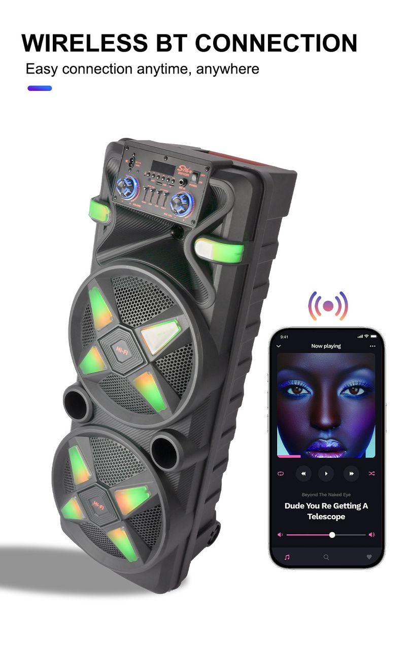 ZQS12205 Doppi altoparlanti Bluetooth ad alta potenza da 12 pollici, luci colorate, altoparlanti ad alto volume per esterni_voghion.com