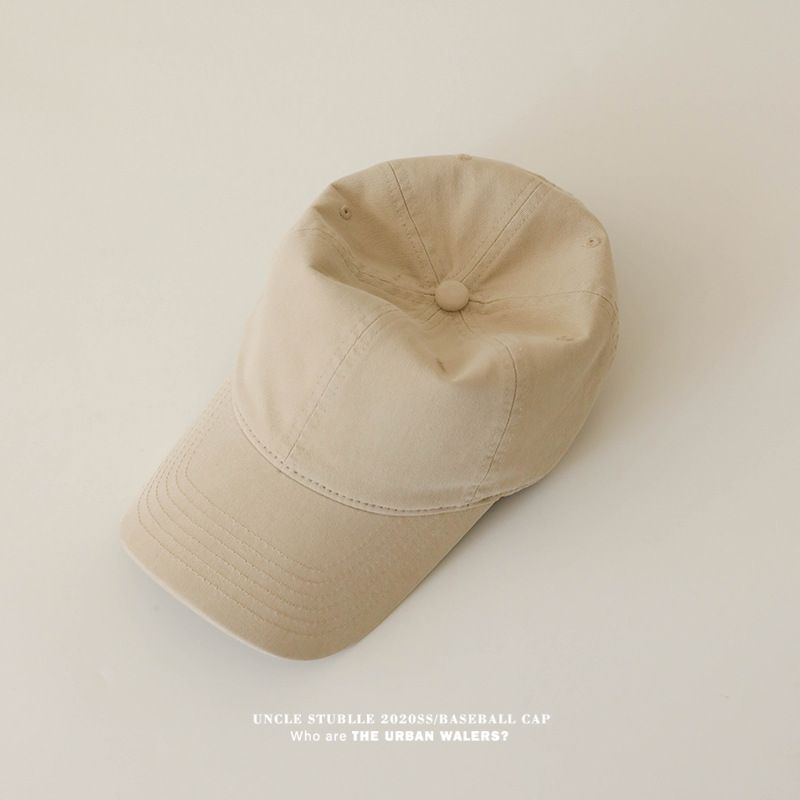 Gorra de béisbol de algodón puro con diseño de pico de pato: diseño ensanchado y profundo para rostro pequeño, gorra unisex ligera de color sólido para hombre y mujer._voghion.com