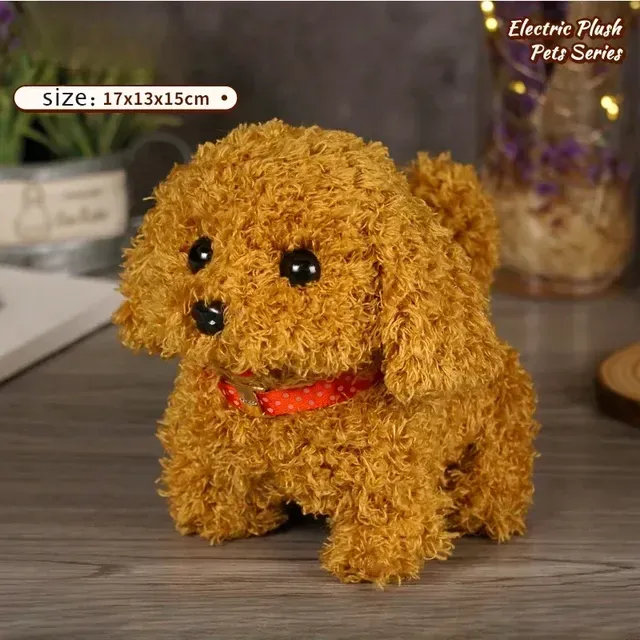 Plush Toys Puppy Electronic Toy Walking And Barking Dogs Tail Wagging Interactive Dog Toy For Kids Christmas Birthday Gift_voghion.com