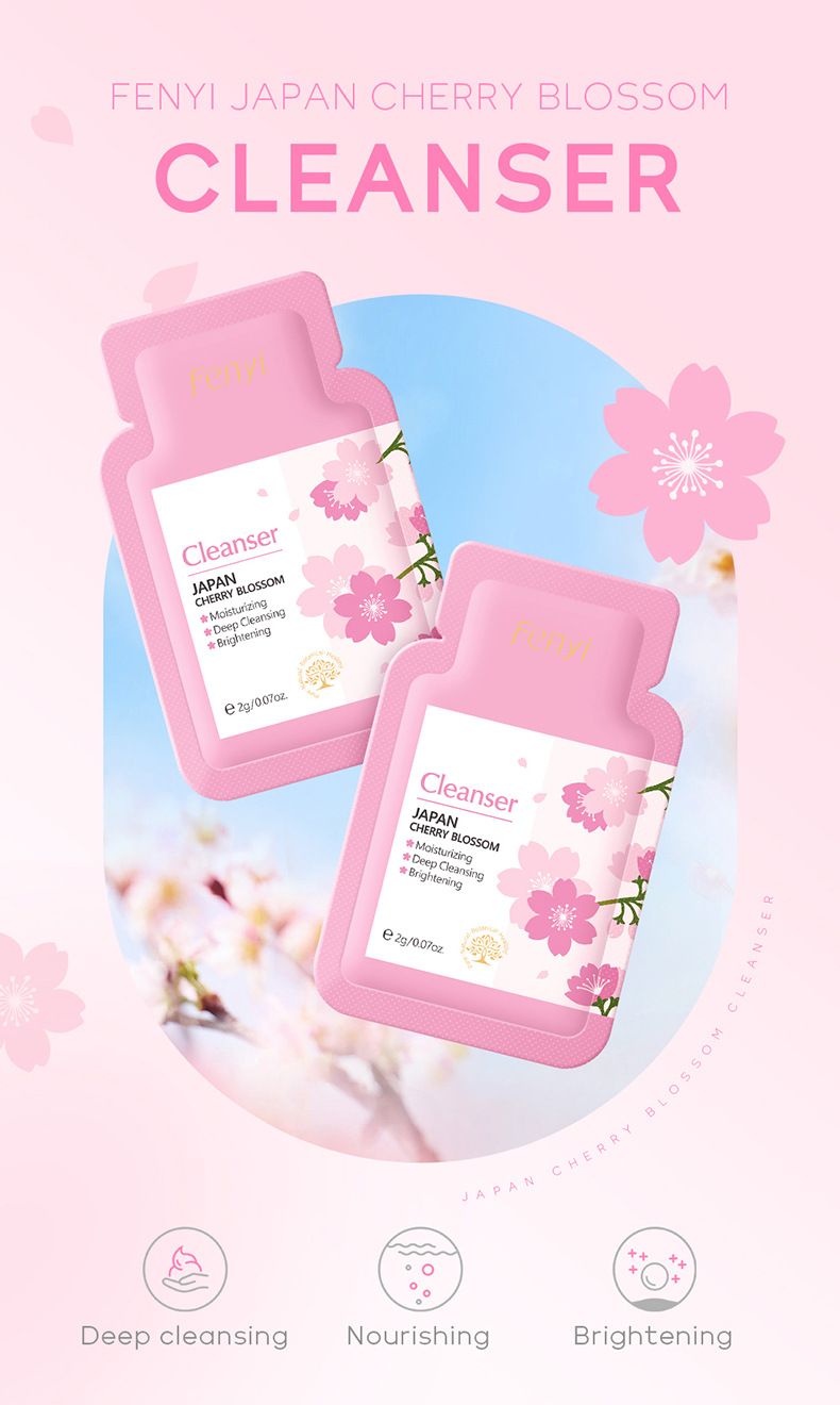 FENYI Sakura 4 daļu ādas kopšanas produktu komplekts mitrinošs un saudzīgs 1 daļas 2 g izmēģinājuma iepakojums ādas kopšanai_voghion.com