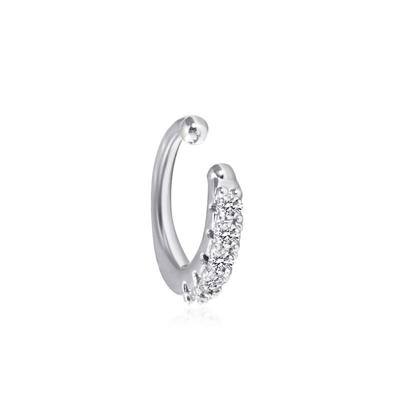 Korean version of simple geometric zircon hollow ear clip cold wind temperament one-piece no hole earrings earrings women's_voghion.com