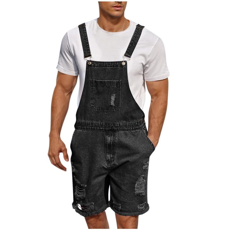 Roupas masculinas rasgadas, shorts jeans casuais_voghion.com