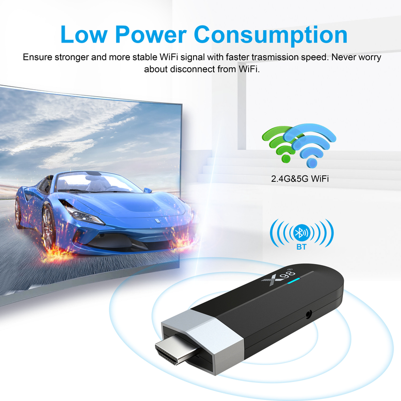 X98 S500 Android 11.0 Smart TV Box Amlogic S905Y4 2,4G/5G WiFi 4K H.265 HEVC Bluetooth Set Top Box 4GB + 32GB Mini TV Stick_voghion.com