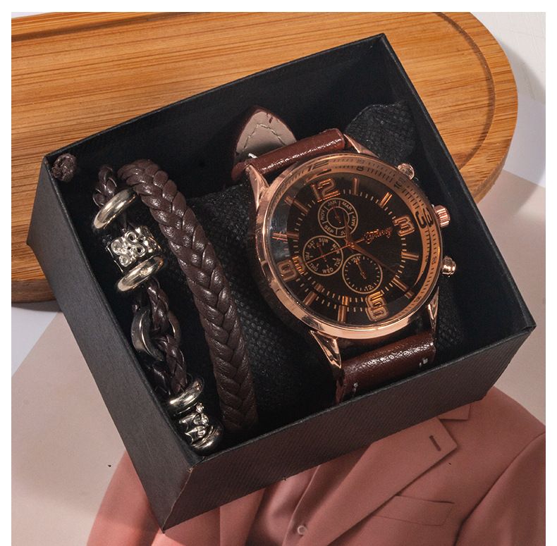 Set di orologi da uomo, orologio al quarzo da lavoro, set di braccialetti, scatola regalo, set di orologi da coppia per fidanzato_voghion.com