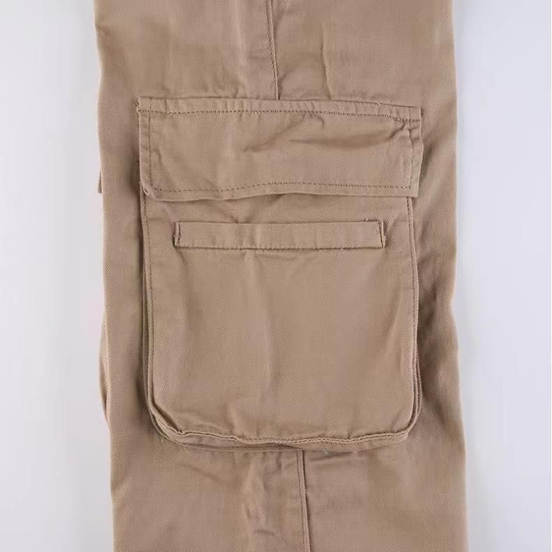 Kvinners street hip hop-stil, lav midje multi-lomme cargo fritidsbukser med flere lommer_voghion.com