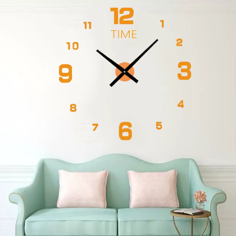 Adesivo da parete per sfondo soggiorno casa digitale in acrilico 3D, orologio, orologio decorativo con luce notturna_voghion.com
