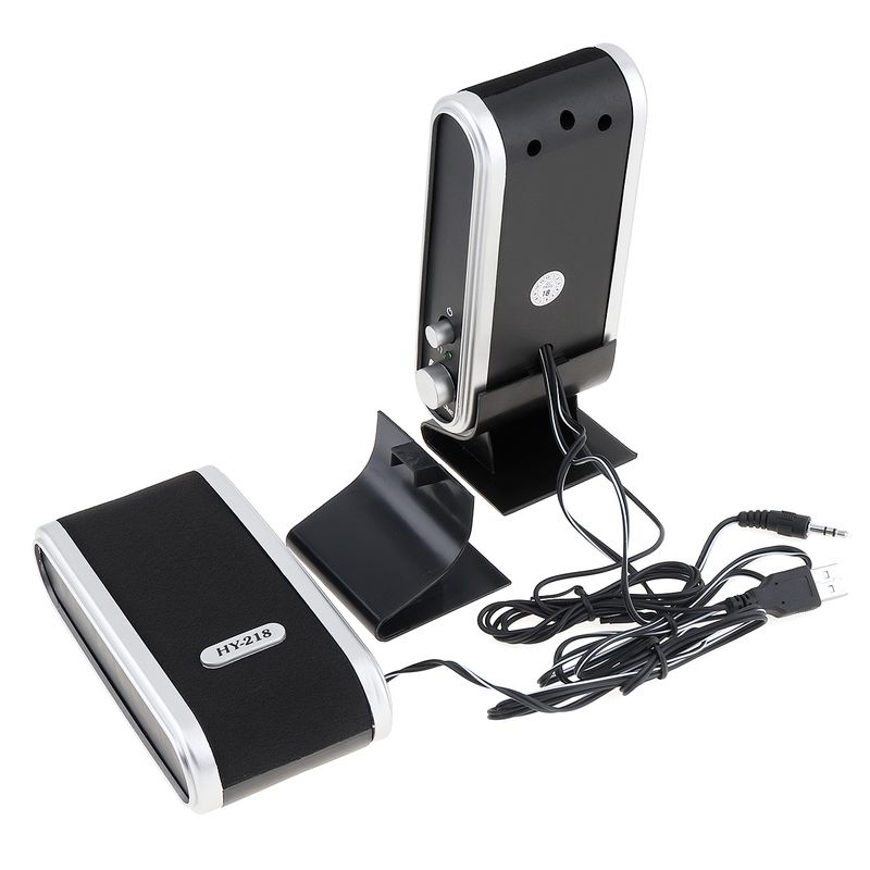 HY-218 6W 2.0 Wired USB Power Notebook Speakers Stereo 3.5mm Audio Jack Portable Loud Speaker For Laptop Computer_voghion.com