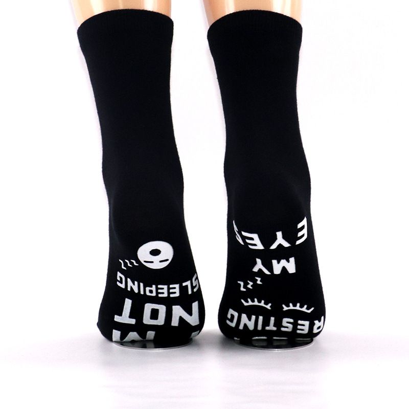 Calzini sportivi casual in puro cotone con suola esplosiva, lettere creative, calzini adesivi antiscivolo per pavimenti_voghion.com