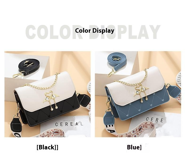 Exquisite Embroidery Heart-shaped Small Square Bag Women's Bag High-end Feel Swan Contrasting Color Single Shoulder Crossbody Bag_voghion.com