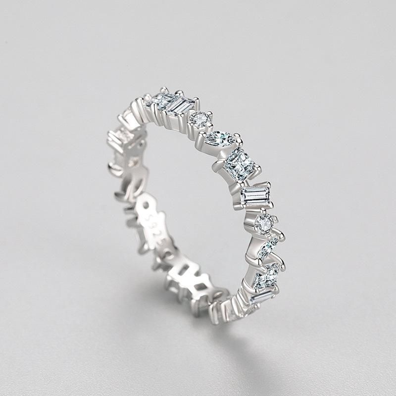 Tancise Classic Zircon Silver Ring Ladies Jewelry Wedding Promise Party Gift_voghion.com