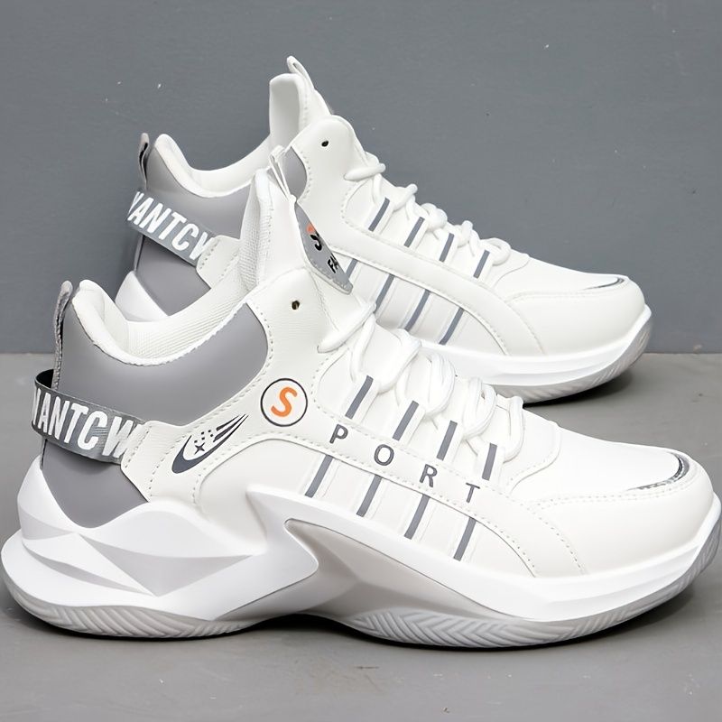 Chunky sneakers met veters voor heren, sportschoenen voor papa-schoenen, schokabsorberende en ademende schoenen voor het hardlopen van basketbaltraining in de sportschool_voghion.com