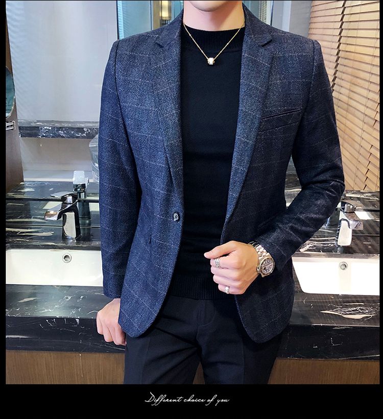 Top yuppi da uomo oversize con vestibilità slim fit versione coreana a quadri_voghion.com