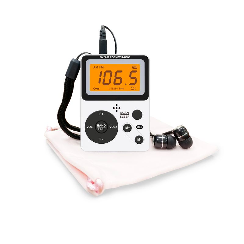 Multifunctional Pocket AM/FM Portable With Stereo Earphone, Battery Operated Radio By 2 AAA Batteries Not Included_voghion.com
