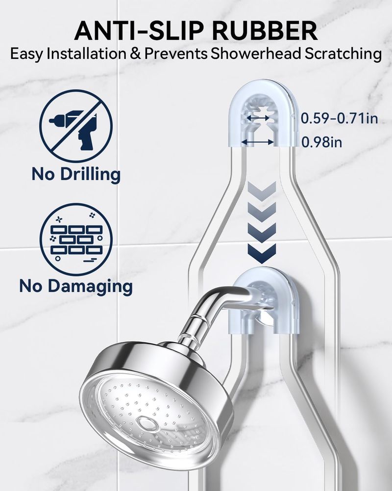 2-Tier Shower Organizer | Aluminum Hanging Rack | Razor Hook & Soap Dish | 18kg | EU Space Saver_voghion.com