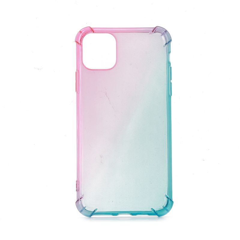 Kunjiuyou Gradient Color TPU Phone Case Protective Cover 11/11 Pro/11 Max-Pink-Green* for iPhone 11 Pro_voghion.com