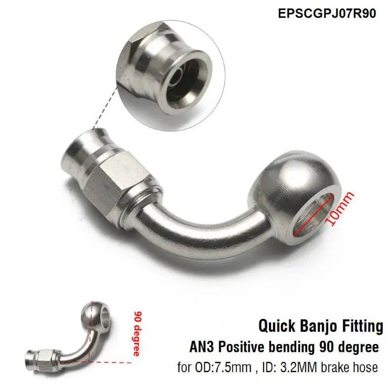 1PC Aço Inoxidável AN3 para AN -3 Extremidades de Mangueira Giratória de Freio Reto Encaixe de Carro EPSCGPJ_voghion.com