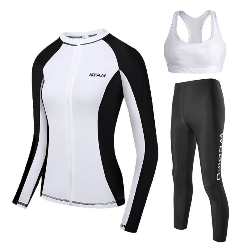 Traje de mergulho feminino coreano, duas peças, manga comprida, proteção solar, secagem rápida, proteção contra erupções cutâneas, casal, mergulho com snorkel, surfe_voghion.com