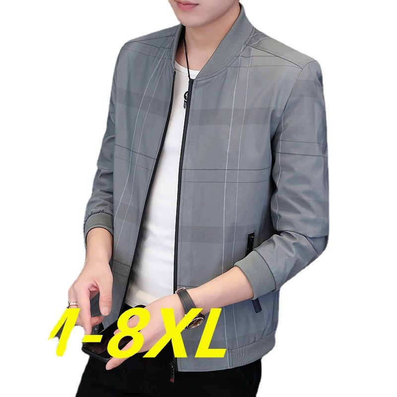 Giacca da baseball con colletto scozzese, versatile, alla moda e alla moda, da uomo, casual, CT_voghion.com