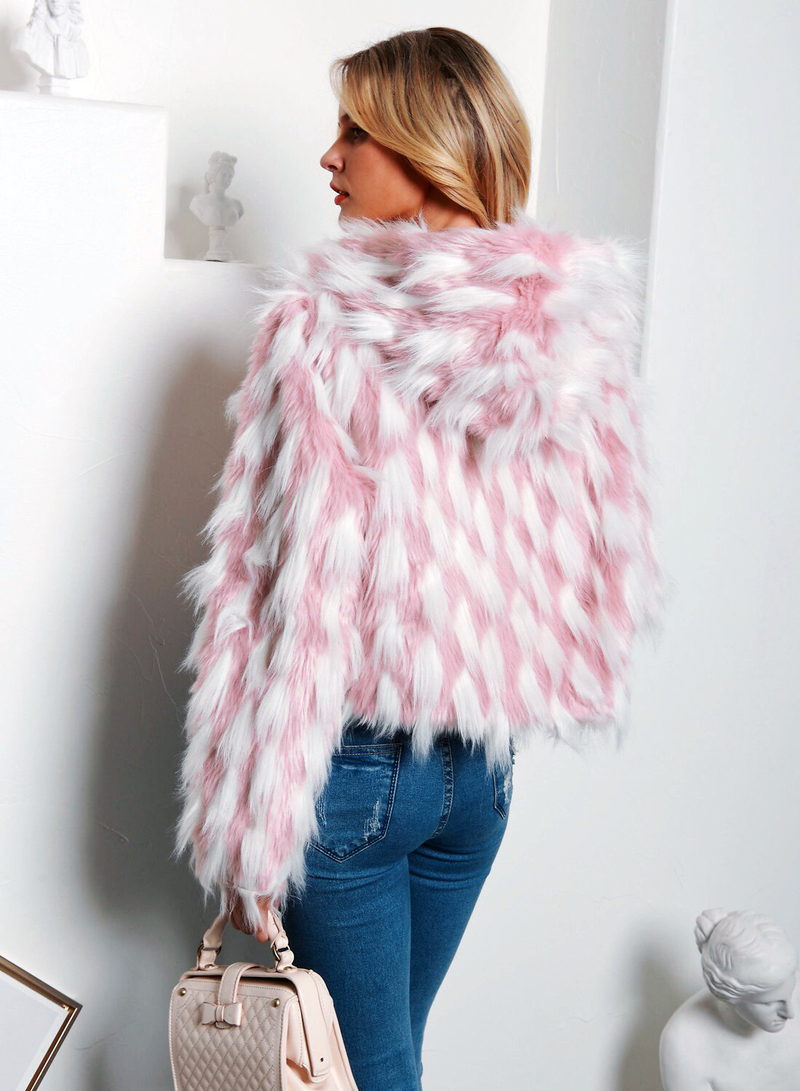 Felpa con cappuccio da donna autunno e inverno nuova moda corta imitazione pelliccia top femminile con cappuccio_voghion.com