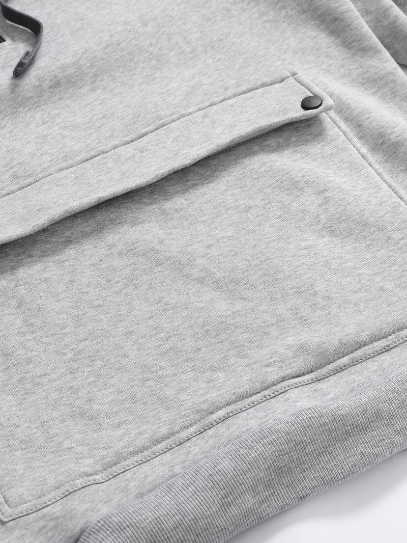 Moletom masculino com capuz e zíper, design de bolso, outono e inverno_voghion.com