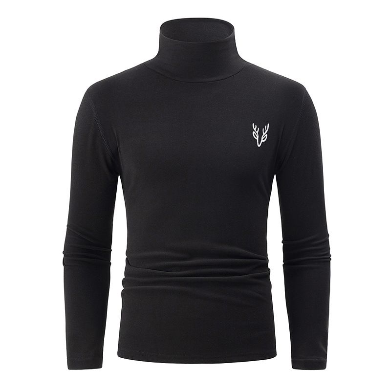 Overseas Platform Special Code Men's Autumn Winter Fashion Half Turtleneck Solid Color Base Shirt Casual Underwear_voghion.com