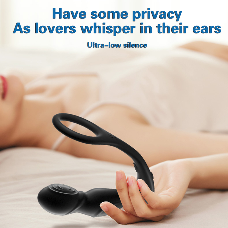 Männliche Prostata-Massage, Fern-Analvibrator, 10 Geschwindigkeiten, Verzögerung der Ejakulation, Ring, Hoden, Stimulieren, Anus-Plug, Hintern_voghion.com