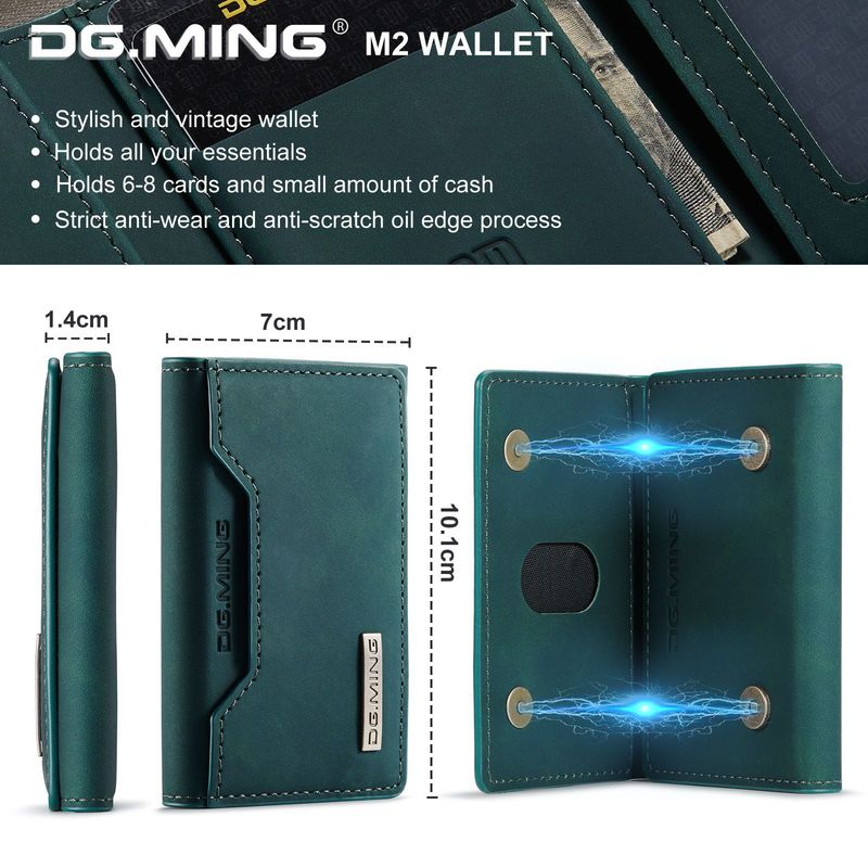 DG.MING Groene 30% Vouwkaart Tas Set Retro Pu Leren Creditcard Tas Kaarthouder Multi-Kaart Magnetische Kleine Kaart Tas_voghion.com