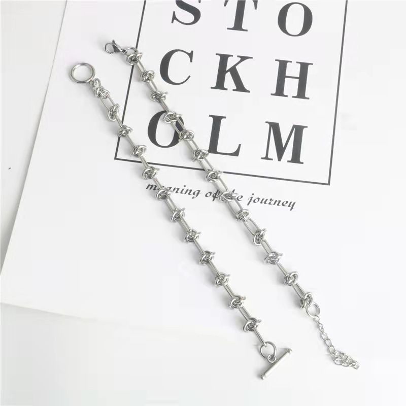 Titanium European And American Trendy Men's Hip-Hop Personality Knotted Patchwork Geometric Simple Stainless Steel Retro_voghion.com