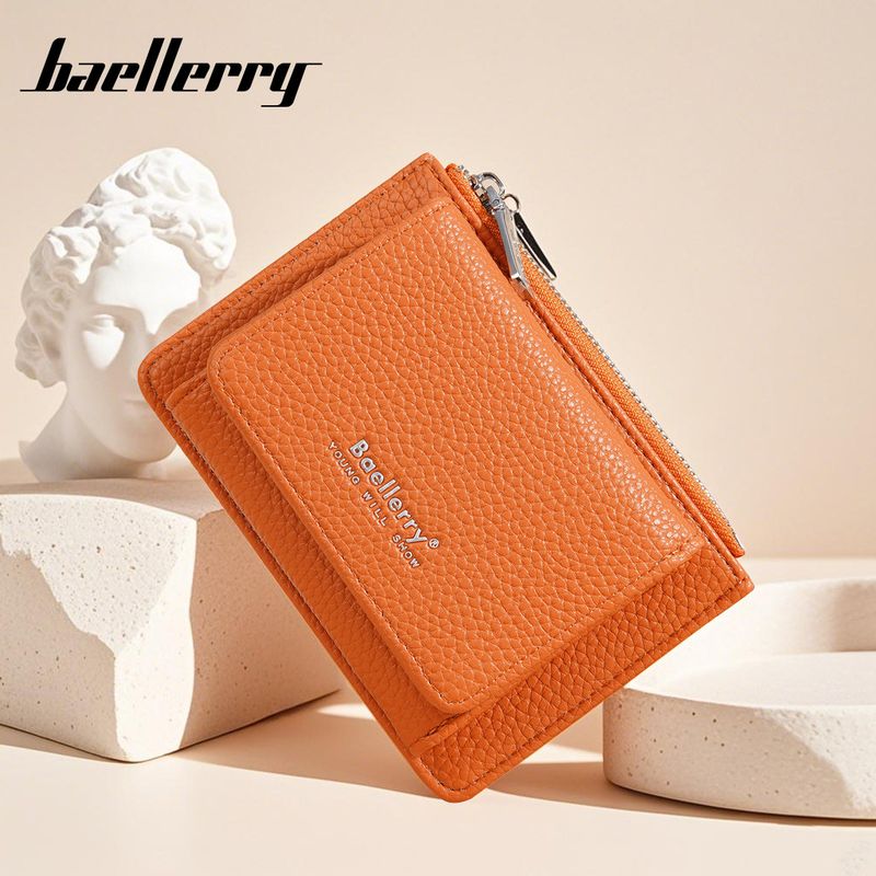 New Women's Wallet Short Style High-end Texture Litchi Pattern Zipper Coin Purse Niche 70% Off Card Holder For Women_voghion.com